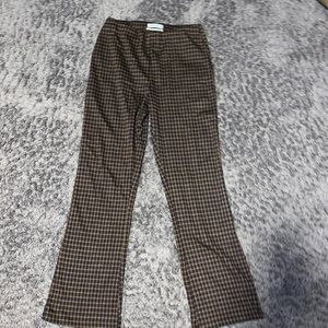 Urban Outfitters plaid flare paints (brown)